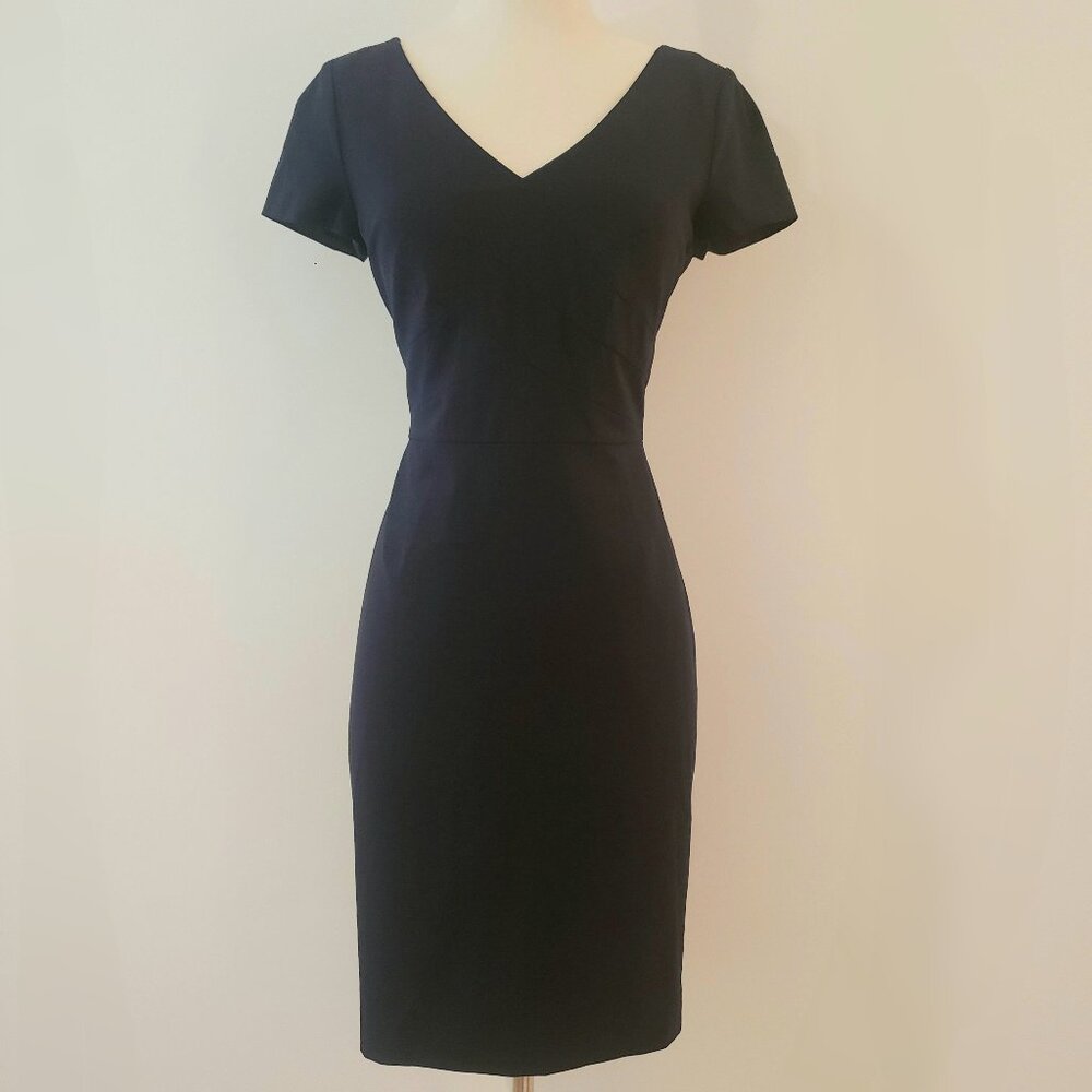 Banana Republic Wool Navy Tailored Stretch Dress